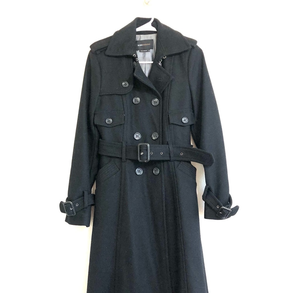 BCBGMaxAzria Classic Black Trench Coat